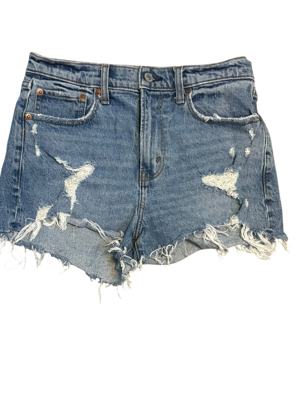 Abercrombie Curve Love High Rise Mom Jean Shorts Distressed Size 27 - Picture 4 of 8